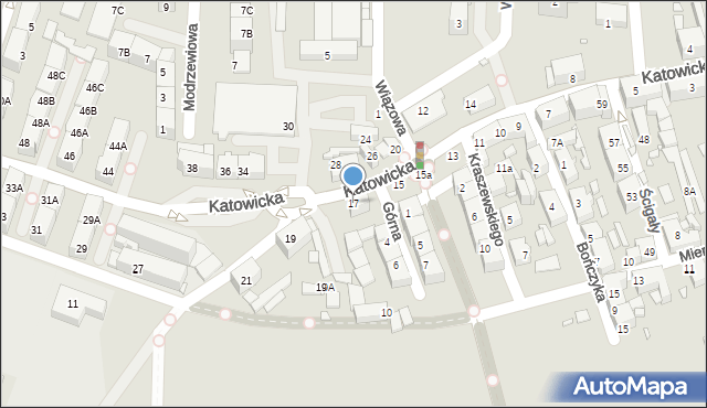 Katowice, Katowicka, 17, mapa Katowic