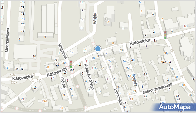 Katowice, Katowicka, 9, mapa Katowic