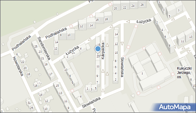 Katowice, Karpacka, 13, mapa Katowic