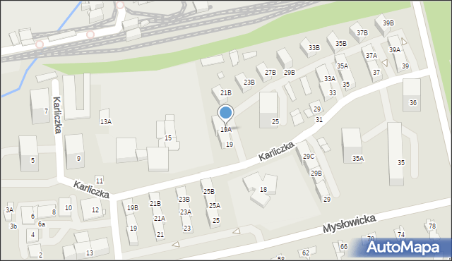 Katowice, Karliczka, 19A, mapa Katowic