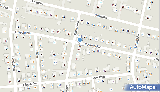 Katowice, Kanarków, 3C, mapa Katowic