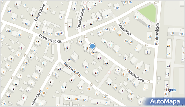 Katowice, Kaszubska, 16, mapa Katowic