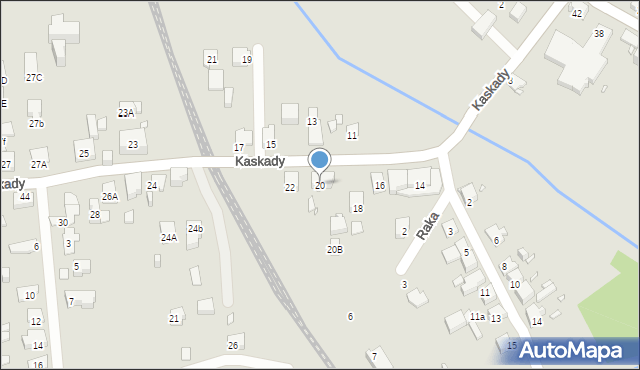 Katowice, Kaskady, 20, mapa Katowic