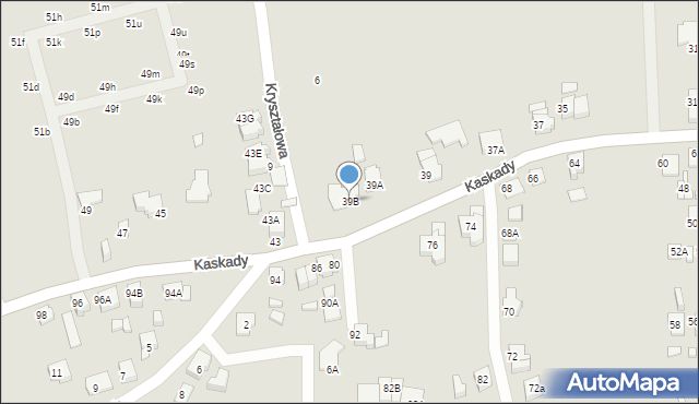 Katowice, Kaskady, 39B, mapa Katowic