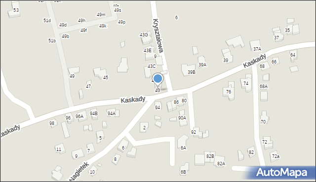 Katowice, Kaskady, 43, mapa Katowic