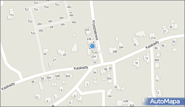 Katowice, Kaskady, 43B, mapa Katowic