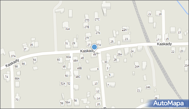 Katowice, Kaskady, 44, mapa Katowic