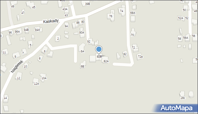 Katowice, Kaskady, 82B, mapa Katowic