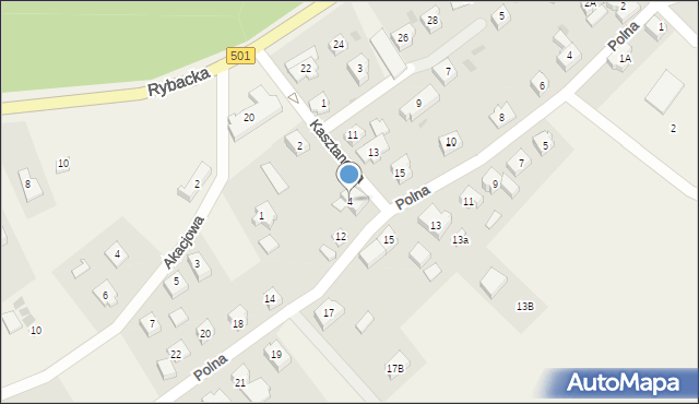 Kąty Rybackie, Kasztanowa, 4, mapa Kąty Rybackie