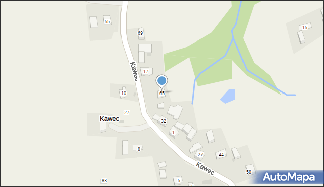 Kawec, Kawec, 65, mapa Kawec
