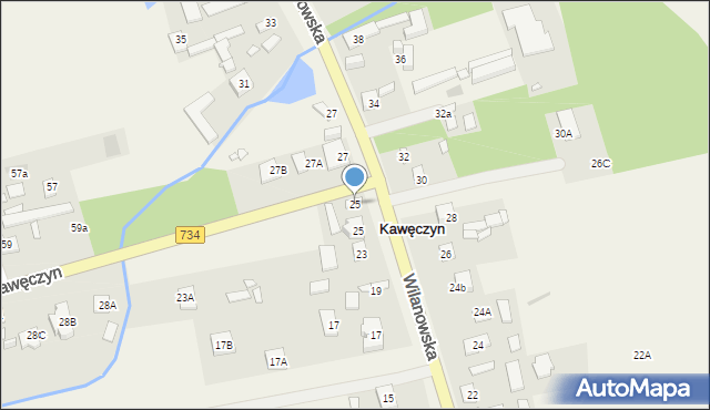 Kawęczyn, Kawęczyn, 25A, mapa Kawęczyn