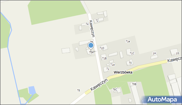 Kawęczyn, Kawęczyn, 75A, mapa Kawęczyn