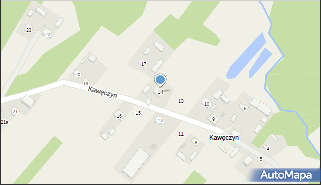 Kawęczyn, Kawęczyn, 14, mapa Kawęczyn