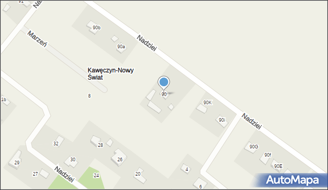 Kawęczyn, Kawęczyn, 90, mapa Kawęczyn