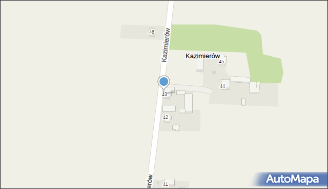 Kazimierów, Kazimierów, 43, mapa Kazimierów