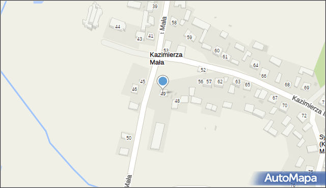Kazimierza Mała, Kazimierza Mała, 49, mapa Kazimierza Mała