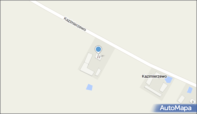Kazimierzewo, Kazimierzewo, 11, mapa Kazimierzewo
