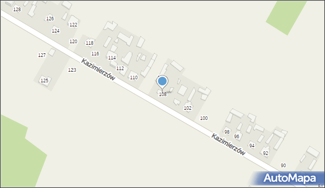 Kazimierzów, Kazimierzów, 108, mapa Kazimierzów