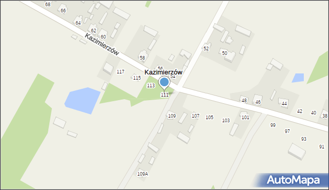 Kazimierzów, Kazimierzów, 111, mapa Kazimierzów