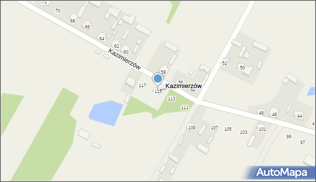 Kazimierzów, Kazimierzów, 115, mapa Kazimierzów