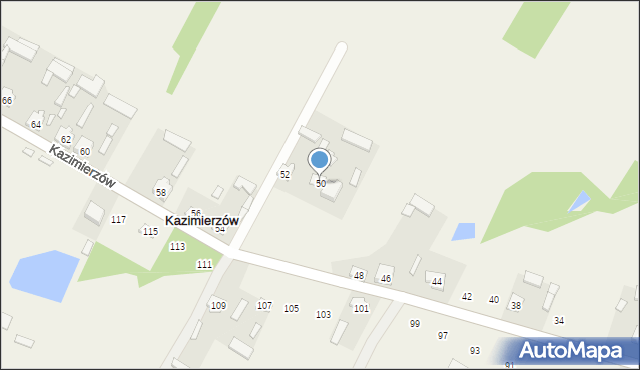 Kazimierzów, Kazimierzów, 50, mapa Kazimierzów