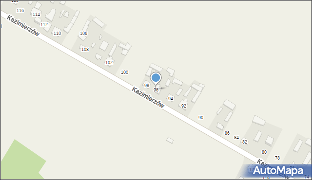 Kazimierzów, Kazimierzów, 96, mapa Kazimierzów