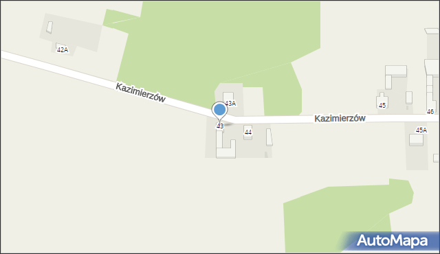 Kazimierzów, Kazimierzów, 43, mapa Kazimierzów