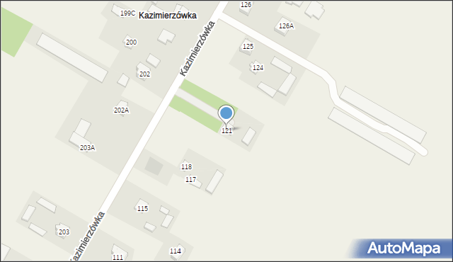 Kazimierzówka, Kazimierzówka, 121, mapa Kazimierzówka