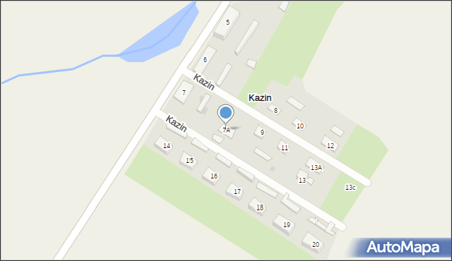 Kazin, Kazin, 7A, mapa Kazin