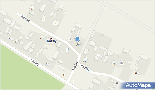 Kaziny, Kaziny, 20, mapa Kaziny