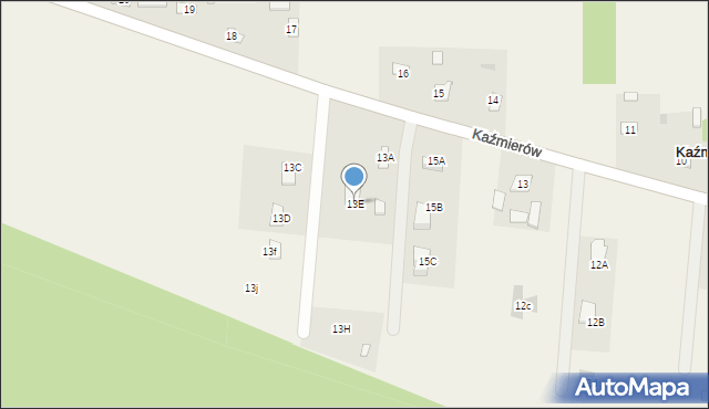 Kaźmierów, Kaźmierów, 13E, mapa Kaźmierów