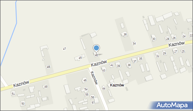 Kaznów, Kaznów, 42, mapa Kaznów