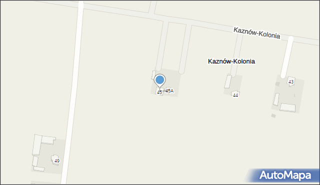 Kaznów-Kolonia, Kaznów-Kolonia, 45, mapa Kaznów-Kolonia