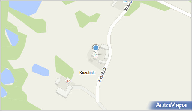 Kazubek, Kazubek, 11, mapa Kazubek