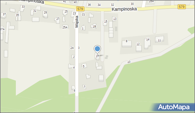 Kazuń-Bielany, Kampinoska, 17, mapa Kazuń-Bielany