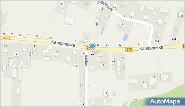 Kazuń-Bielany, Kampinoska, 21, mapa Kazuń-Bielany