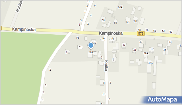 Kazuń-Bielany, Kampinoska, 49A, mapa Kazuń-Bielany