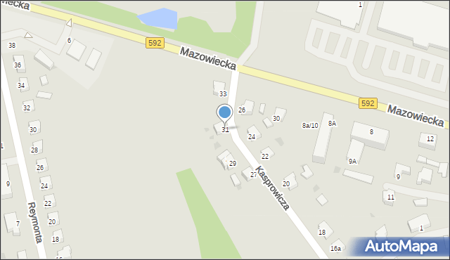 Kętrzyn, Kasprowicza Jana, 31, mapa Kętrzyn