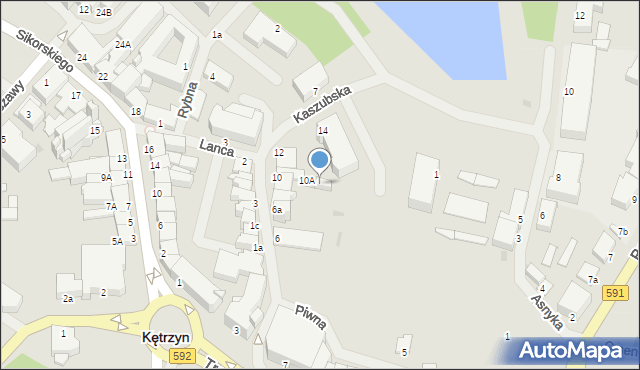 Kętrzyn, Kaszubska, 10B, mapa Kętrzyn
