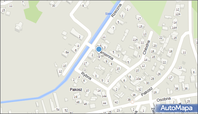 Kielce, Kamienna, 4, mapa Kielc