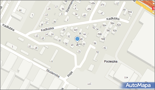 Kielce, Kadłubka Wincentego, bp., 48, mapa Kielc