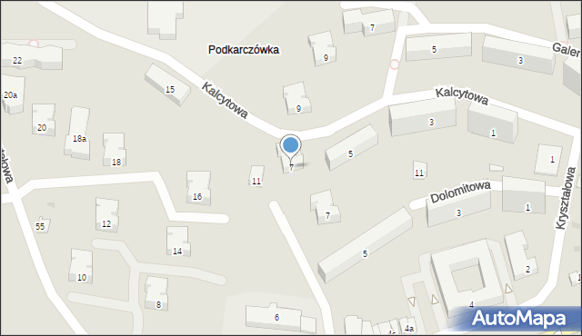 Kielce, Kalcytowa, 7, mapa Kielc