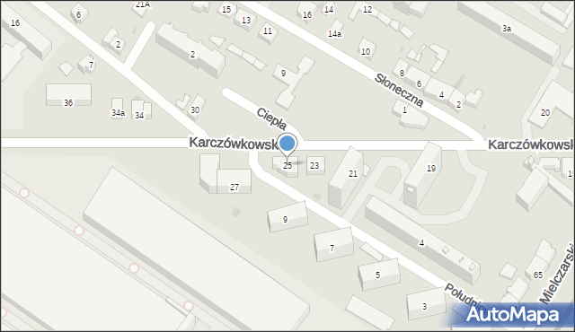 Kielce, Karczówkowska, 25, mapa Kielc