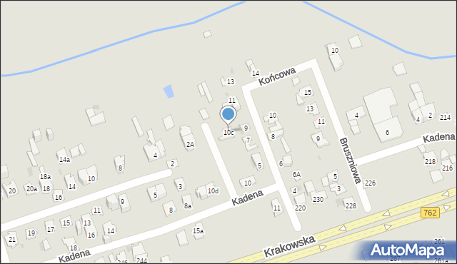 Kielce, Kadena Karola Henryka, 10c, mapa Kielc