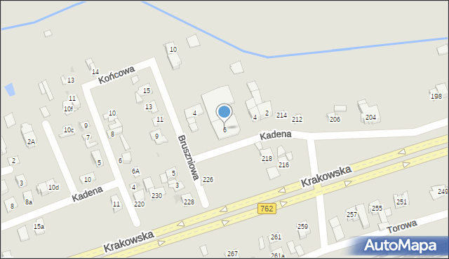 Kielce, Kadena Karola Henryka, 6, mapa Kielc