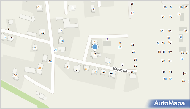 Kiełczówek, Kawowa, 5, mapa Kiełczówek