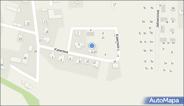 Kiełczówek, Kawowa, 7, mapa Kiełczówek