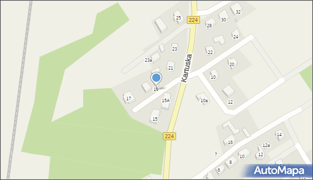 Kiełpino, Kartuska, 19, mapa Kiełpino