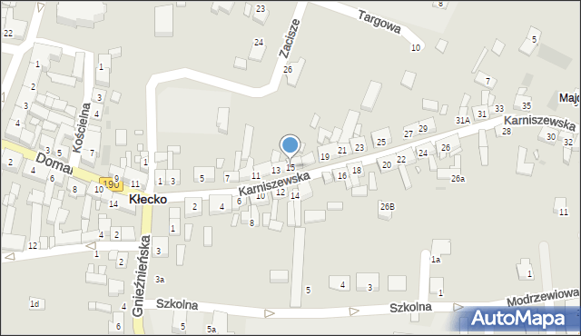 Kłecko, Karniszewska, 15, mapa Kłecko