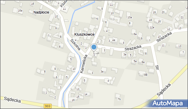 Kluszkowce, Karmelicka, 1, mapa Kluszkowce